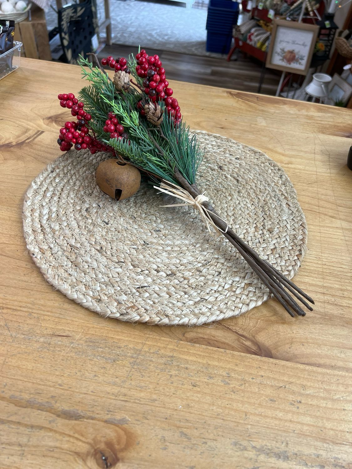 16" Berry, Pine & Bell Spray 16" Berry, Pine & Bell Spray