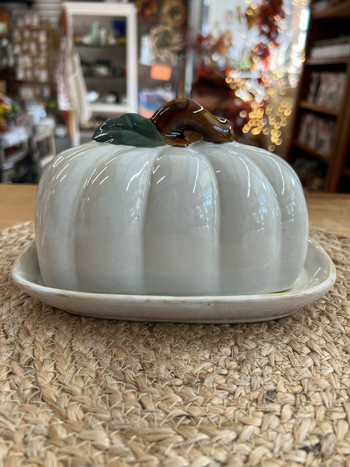 White Pumpkin Butter Dish White Pumpkin Butter Dish