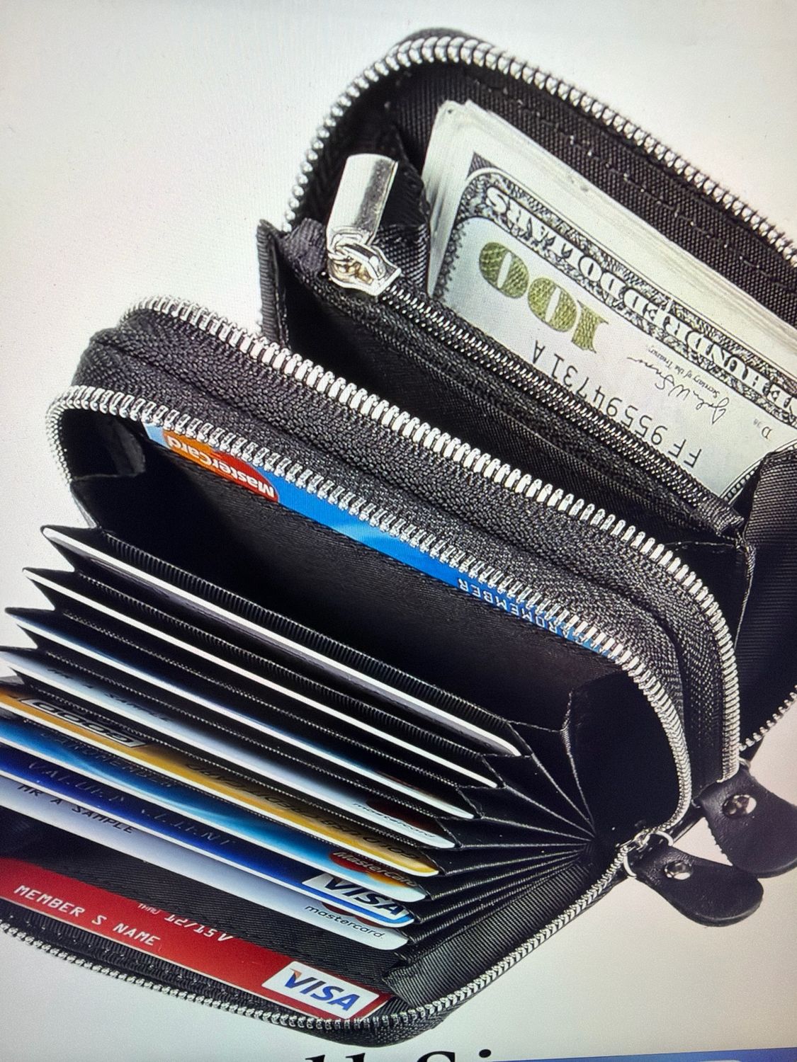 Leather Credit Card Zipper Wallet Leather Credit Card Zipper Wallet