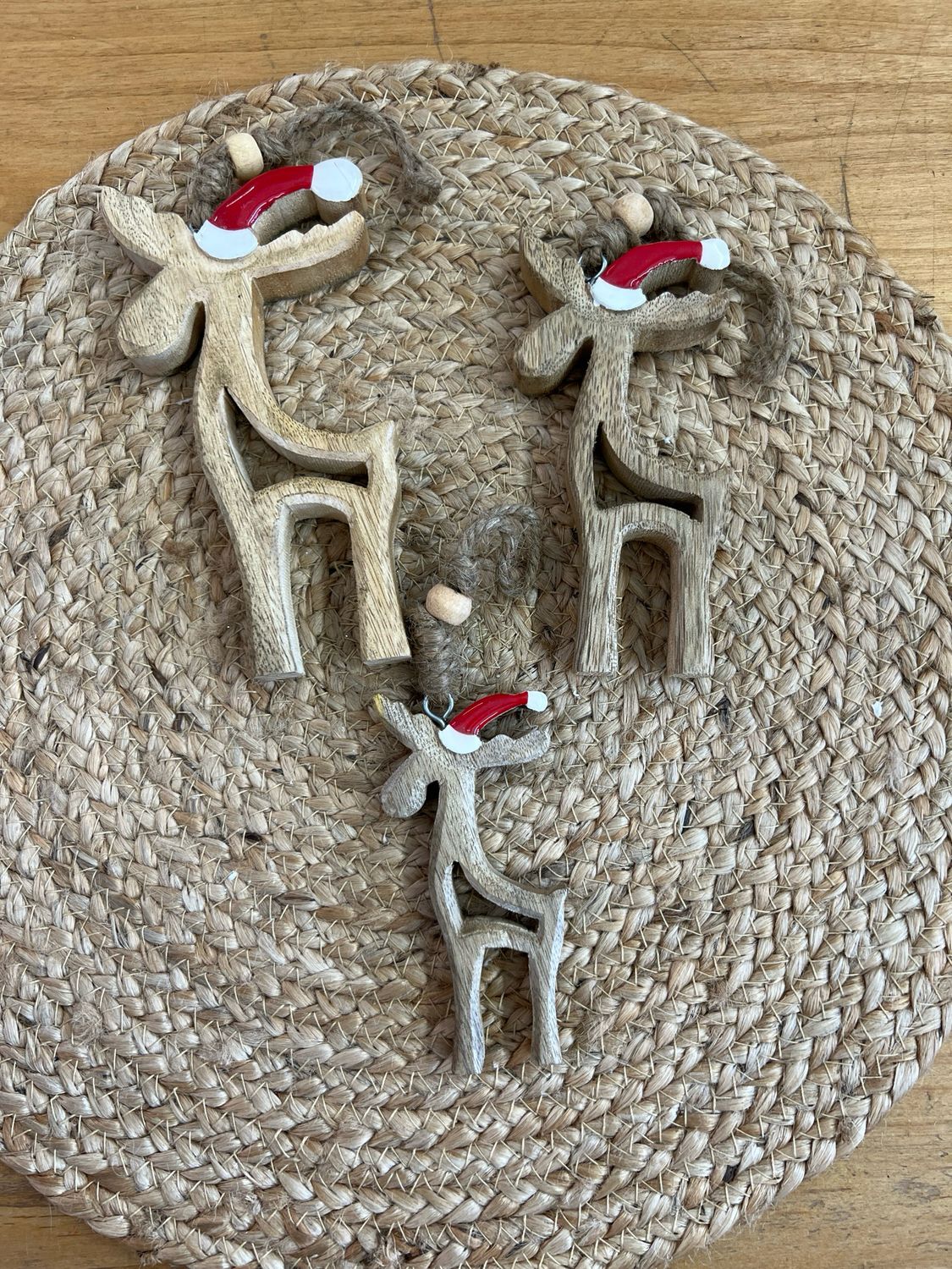 Wood & Enamel Reindeer Ornament Wood & Enamel Reindeer Ornament