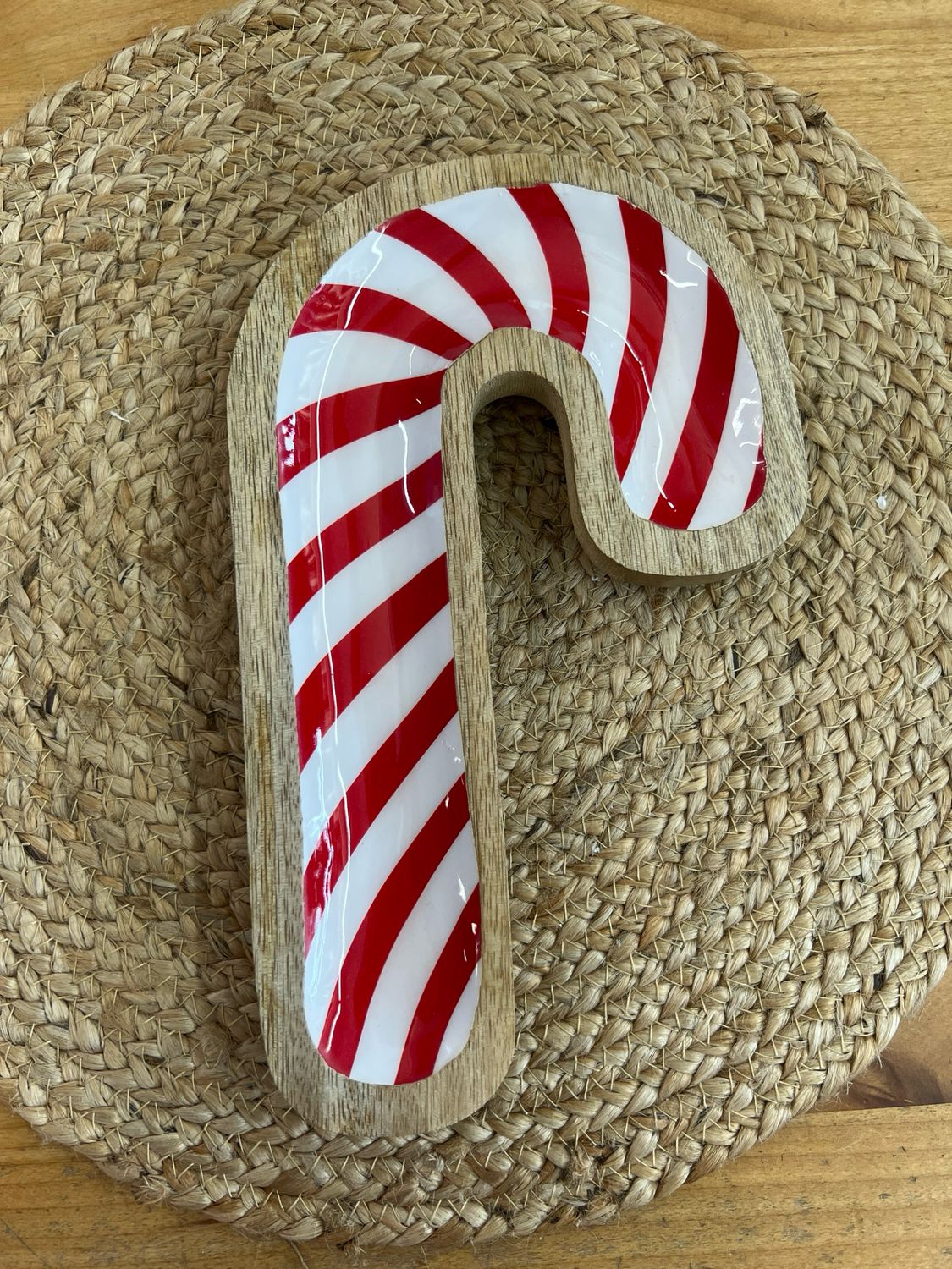 10" Enameled Candy Stripe Tray 10" Enameled Candy Stripe Tray