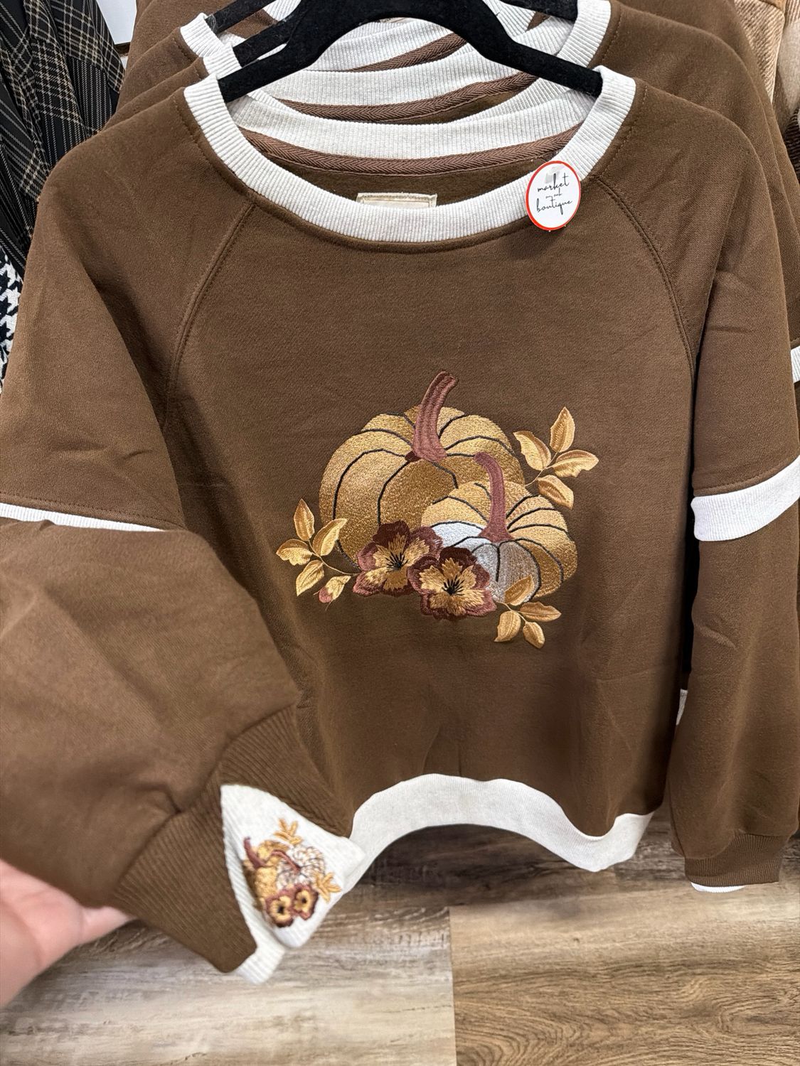 Harvest Bloom Embroidered Crew