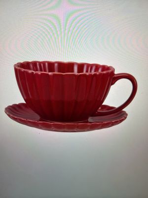 Red Fluted Cup & Saucer Red Fluted Cup & Saucer