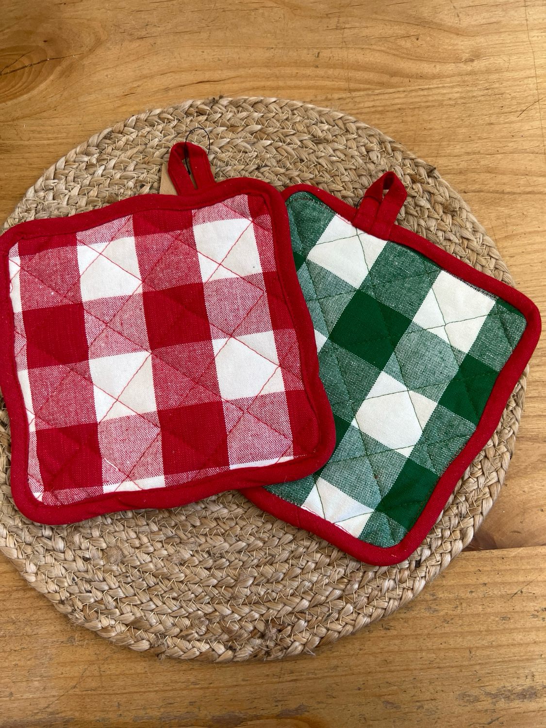2 Sided Woven Cotton Scalloped Potholder