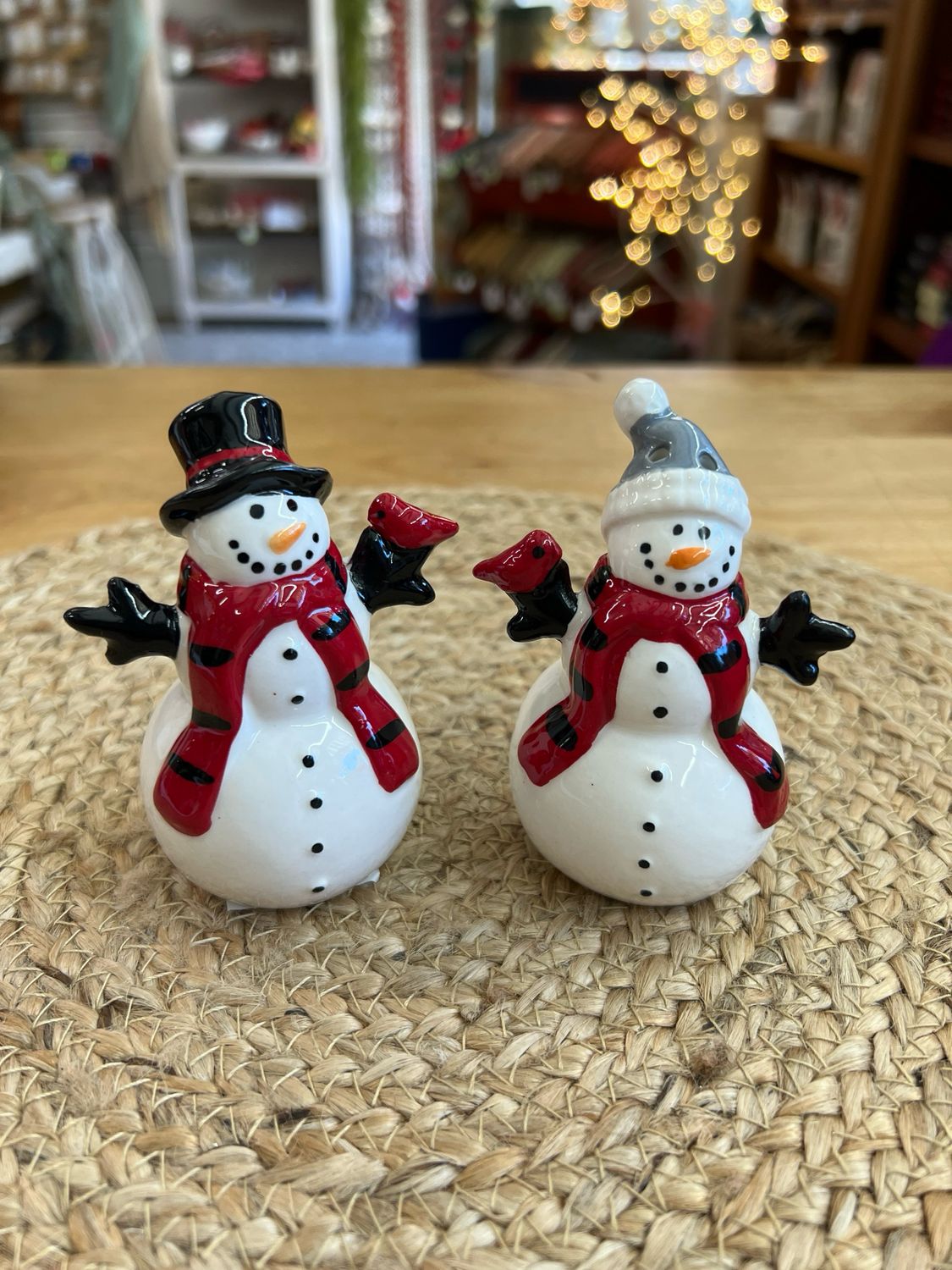 Stoneware Snowman Salt &amp; Pepper Set