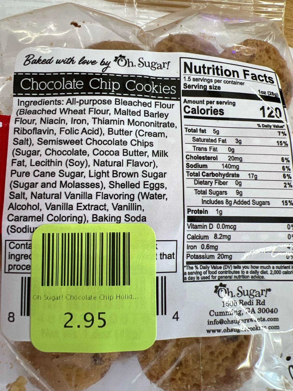 Oh Sugar! Chocolate Chip Holiday Bag Oh Sugar! Chocolate Chip Holiday Bag