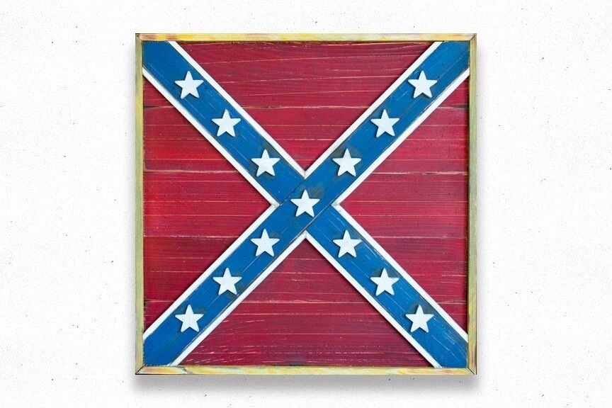 3 ) ARMY OF NORTHERN VIRGINIA BATTLE FLAG FRAMED