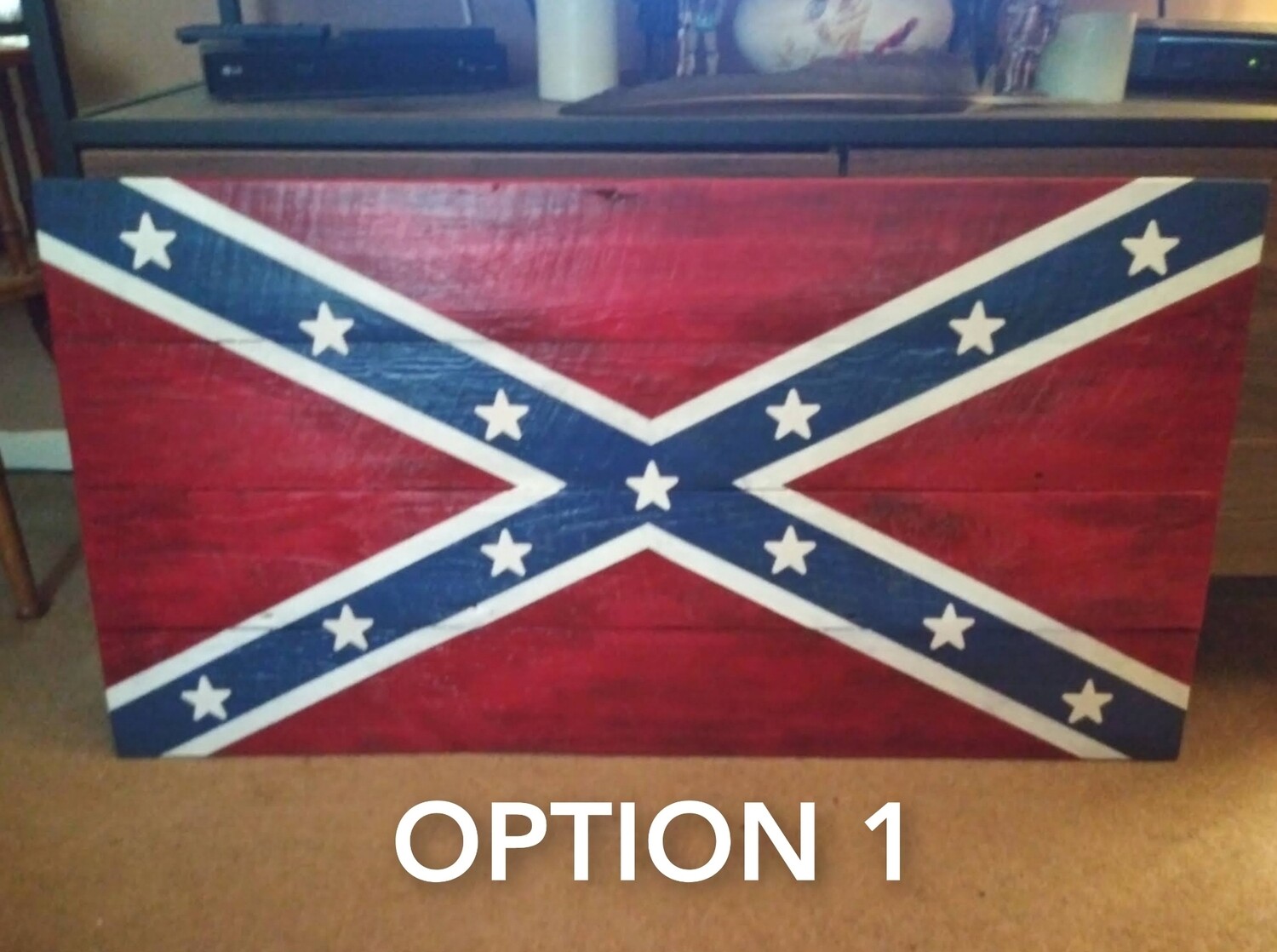 2 ) REBEL BATTLE FLAGS ( 2 OPTIONS )