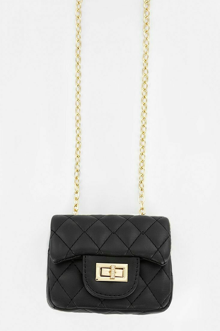 MINI QUILTED PURSE BLACK