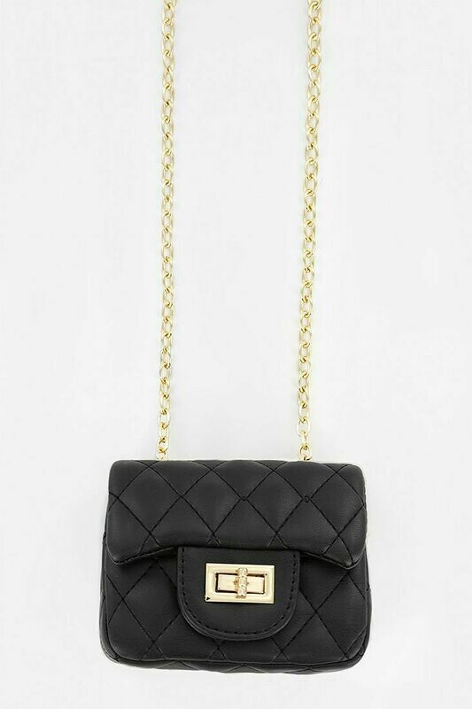 MINI QUILTED PURSE BLACK