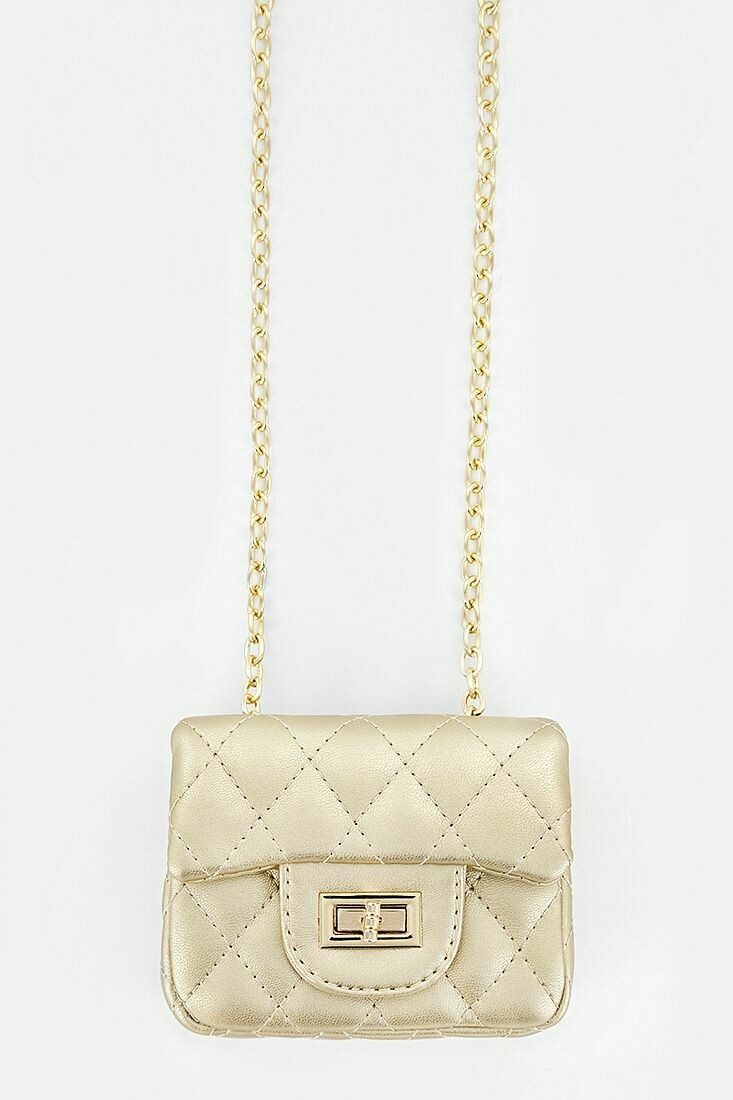 MINI QUILTED PURSE GOLD