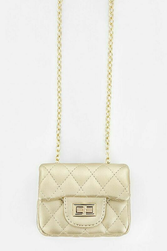 MINI QUILTED PURSE GOLD