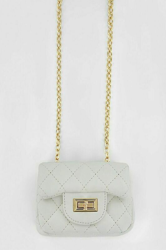 MINI QUILTED PURSE WHITE