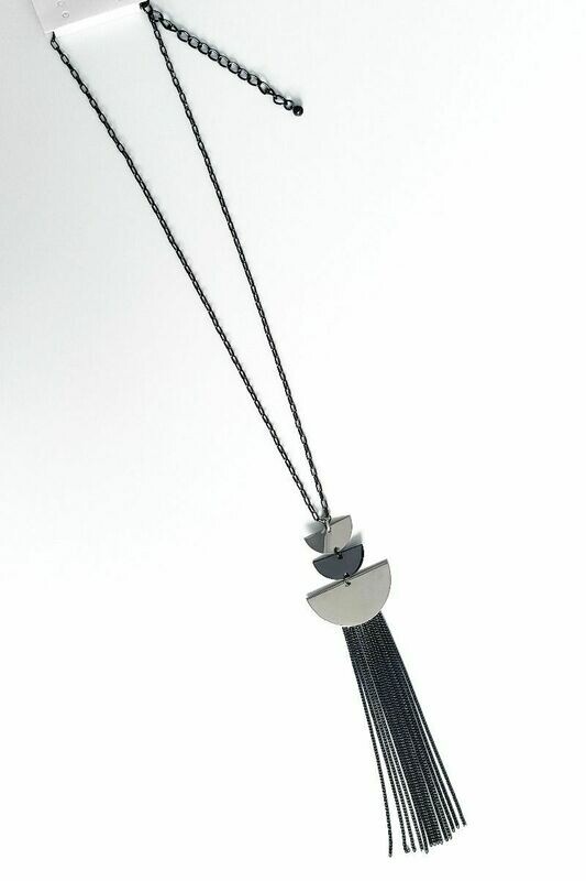 ART DECO TASSEL SILVER NECKLACE