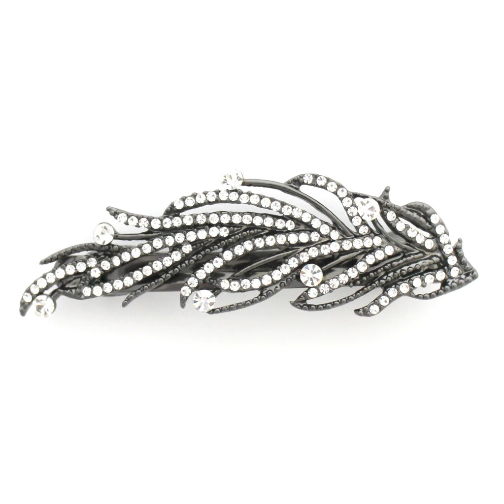 CRYSTAL FEATHER CLIP