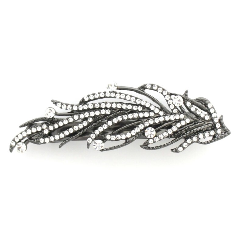 CRYSTAL FEATHER CLIP