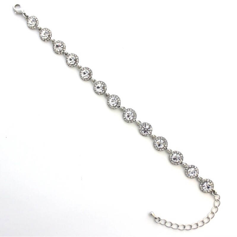 CRYSTAL BRACELET SILVER B6277B