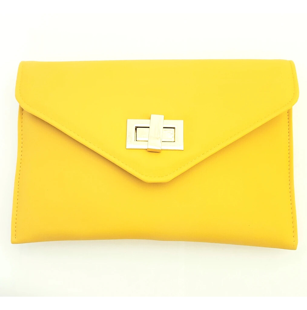 BUCKLE YELLOW CLUTCH