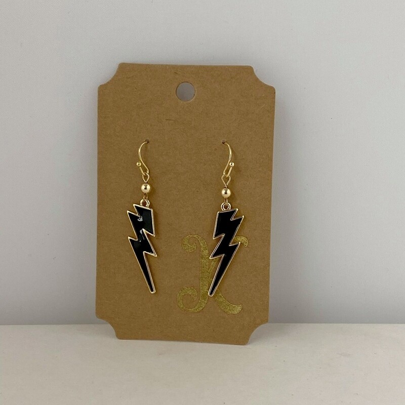 BOLT GOLD BLACK EARRINGS