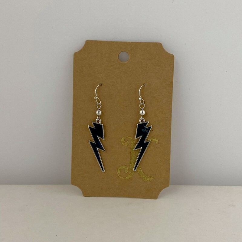 BOLT SILVER NAVY EARRINGS