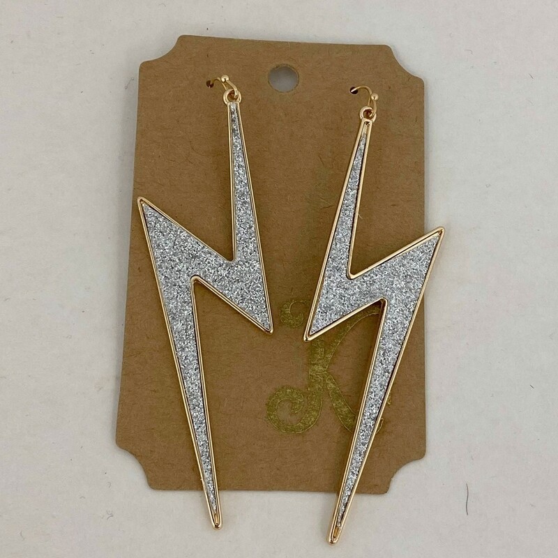 BOLT GLITTER GOLD EARRINGS