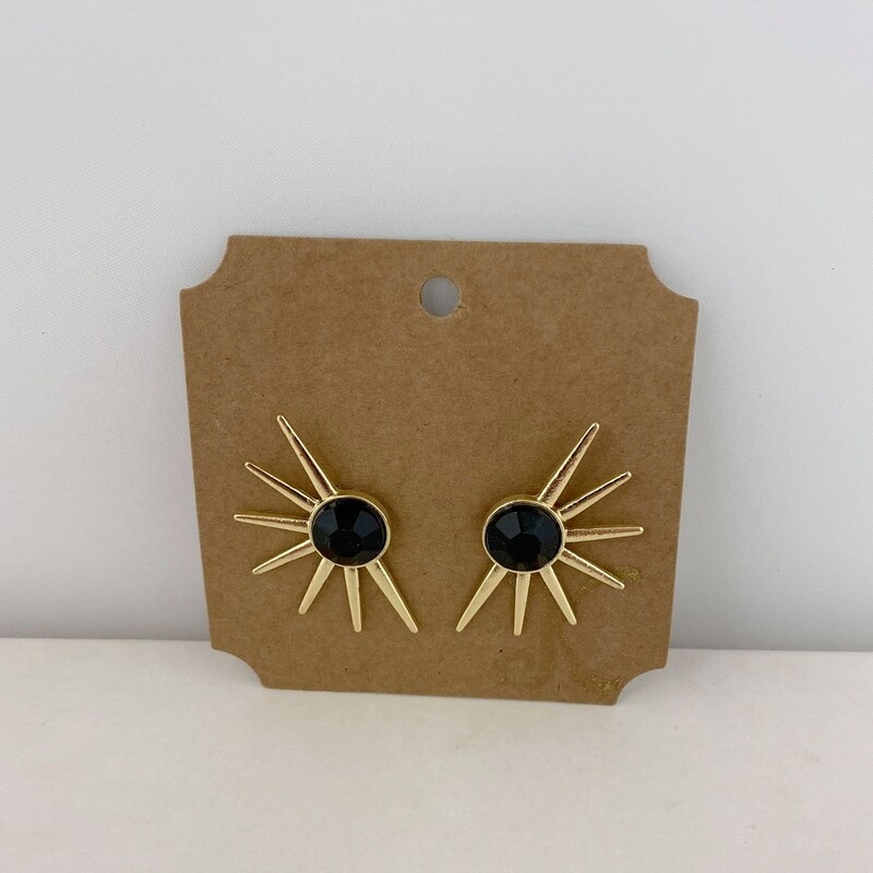 GOLD-TONE HALF SUN EARRINGS