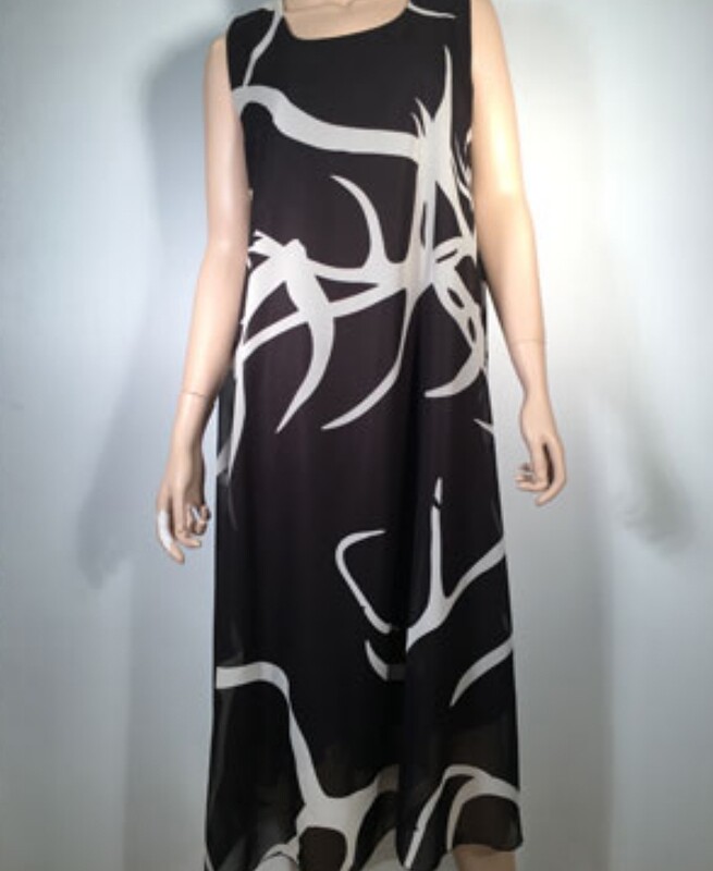 ABSTRACT CHIFFON DRESS