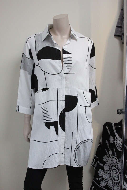 GEOMETRIC SHIRT WHITE