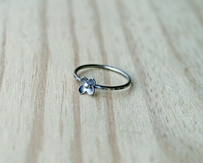Silver Flower Stacking Ring