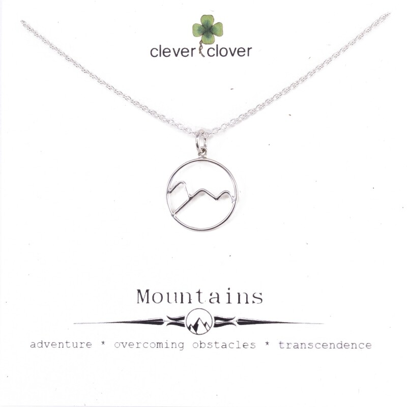 SSN3237 Sterling Silver Mountain Outline Necklace