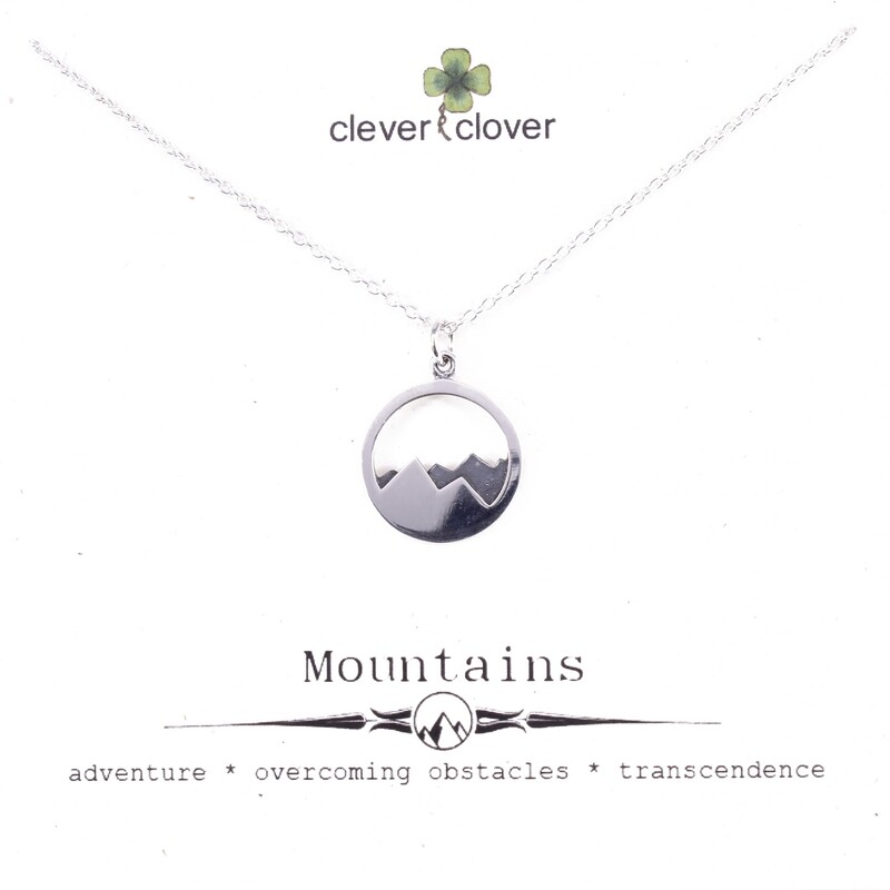 SSN1532 Sterling Silver 2 Toned Mountain Necklace