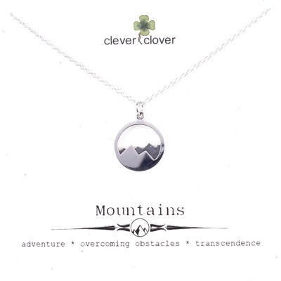 SSN1532 Sterling Silver 2 Toned Mountain Necklace