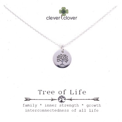 SSN731 Sterling Silver Small Etched Tree of Life Necklace