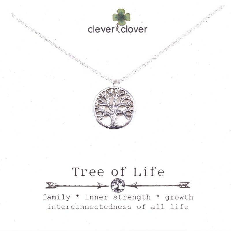 SSN867 Sterling Silver Small Textured Tree of Life Necklace