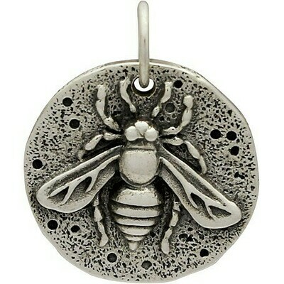 SSN1291 Sterling Silver Ancient Coin Bee Necklace