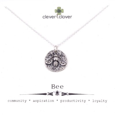 SSN1291 Sterling Silver Ancient Coin Bee Necklace