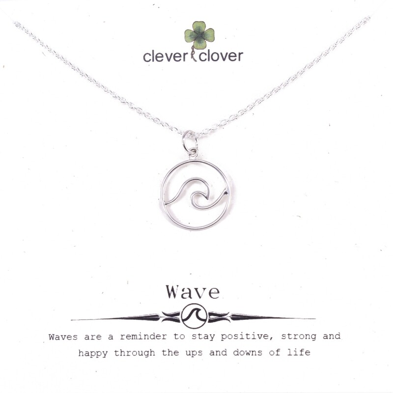 SSN3046 Sterling Silver Round Open Wave Necklace