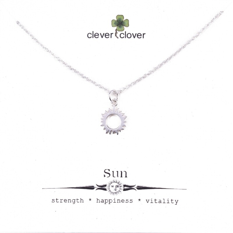 SSN6189 Sterling Silver Small Sun Eclipse Necklace