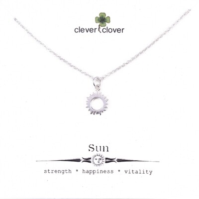 SSN6189 Sterling Silver Small Sun Eclipse Necklace