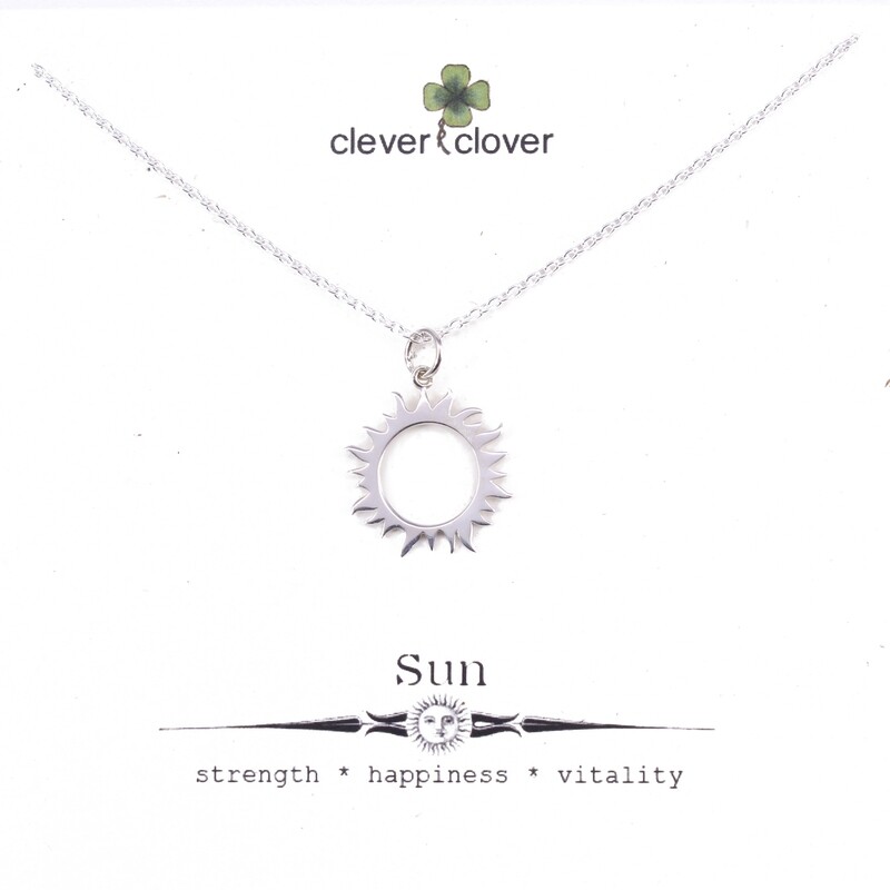 SSN4024 Sterling Silver Medium Sun Eclipse Necklace