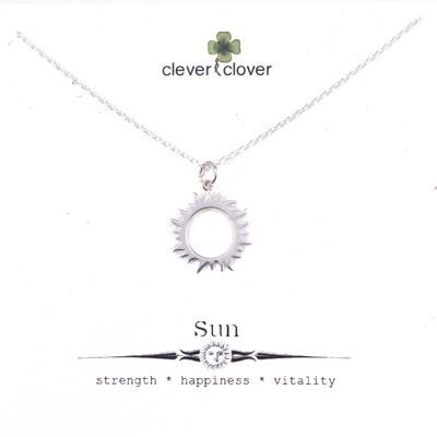 SSN4024 Sterling Silver Medium Sun Eclipse Necklace
