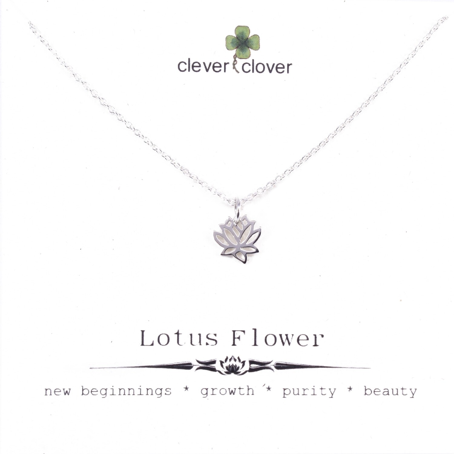 SSN868 Sterling Silver Tiny Open Lotus Necklace