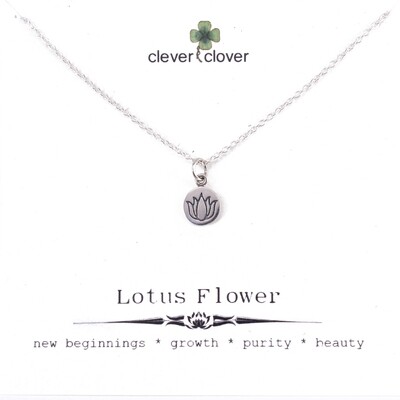 SSN1630 Sterling Silver Round Etched Lotus Necklace