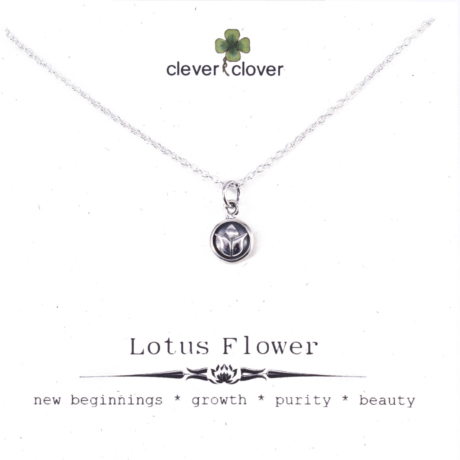 SSN550 Sterling Silver Tiny Lotus Circle Necklace