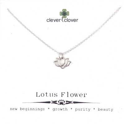 SSN1338 Sterling Silver Wide Lotus Necklace