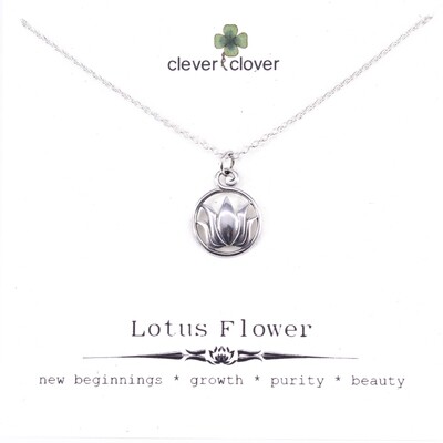 SSN468 Sterling Silver Round Open Lotus Necklace