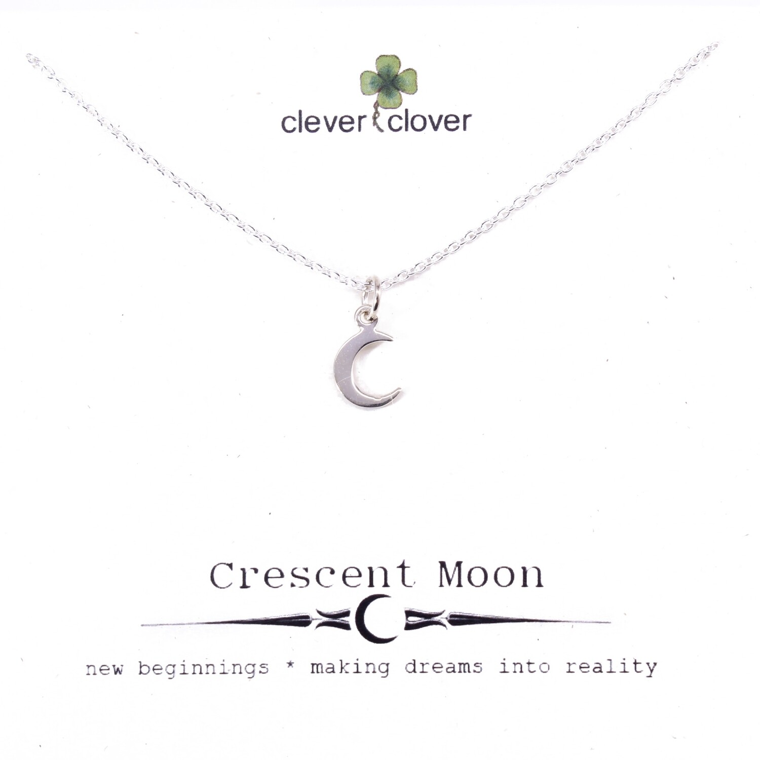 SSN1365 Sterling Silver Tiny Crescent Moon Necklace