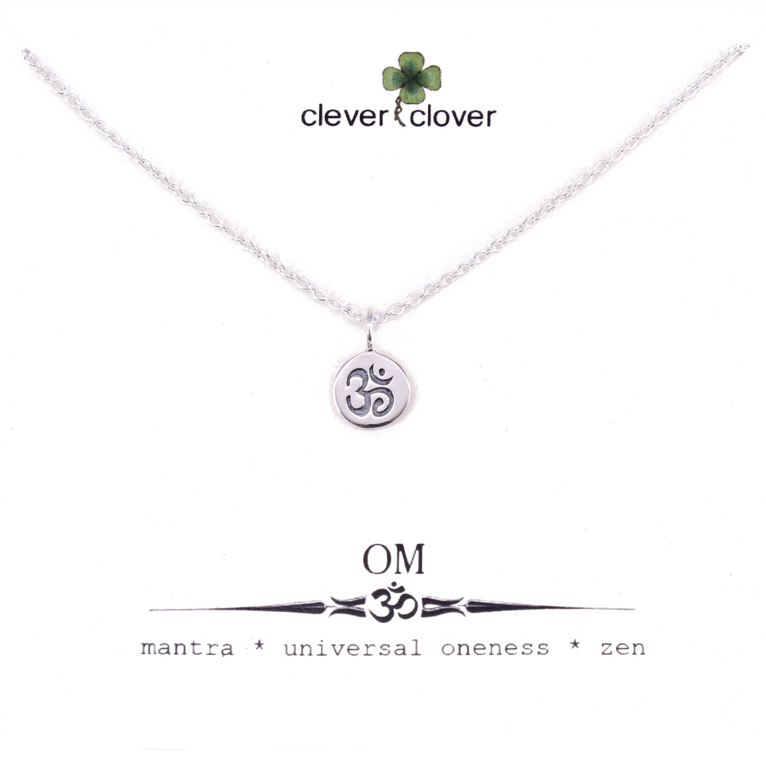 SSN646 Sterling Silver Tiny Om Circle Necklace
