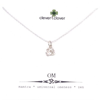 SSN1325 Sterling Silver Tiny Om Symbol Necklace