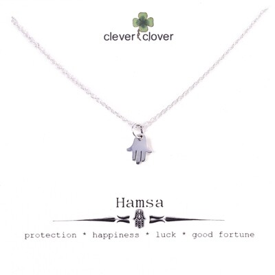 SSN951 Sterling Silver Tiny Hamsa Necklace